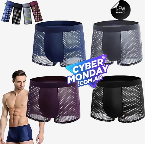 BOXER PREMIUM DE FIBRA DE BAMBÚ: Suavidad y Frescura 24/7 - PACK x4 - comprar online