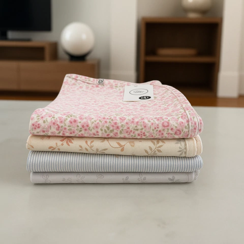 MANTA DOBLE ESTAMPADA 100 % ALGODON PIMA 80X80CM - comprar online