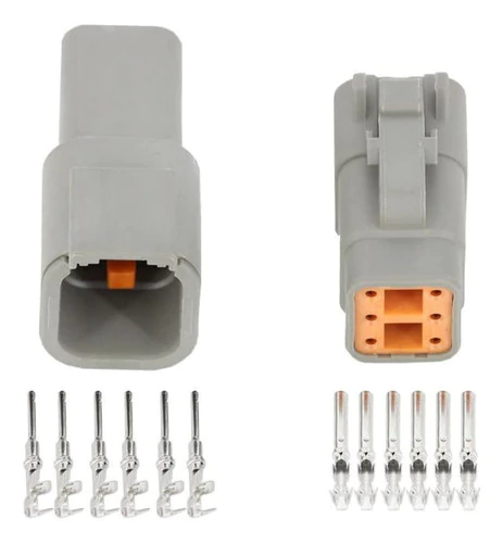 Juego Ficha Conector Deutsch Dtm 6 Pines Vías X 1