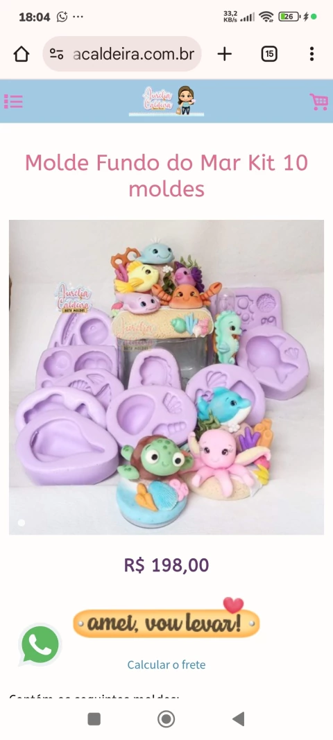 Molde Fundo do Mar Kit 10 moldes - comprar online