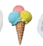 Molde Sorvete Casquinha 3 bolas