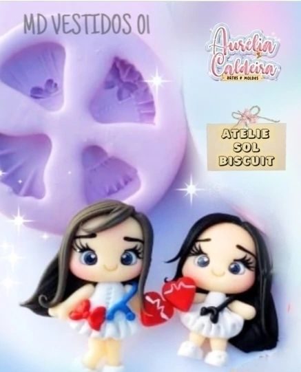 Molde silicone Vestidos curtos Apliques 01