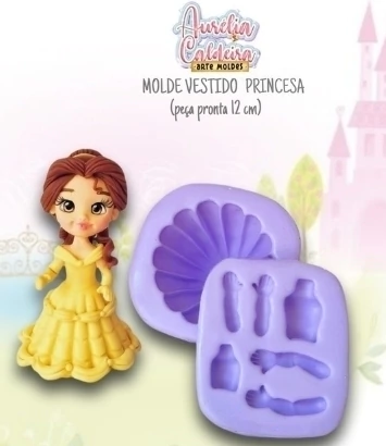 Molde Vestido Princesa 12 cm Corpo e Rosto