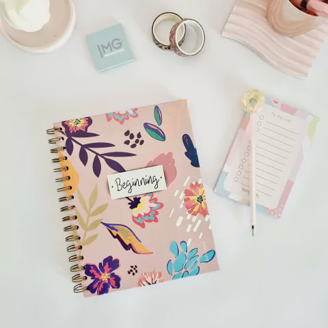 Cuaderno 1/2 Oficio Tapa dura Flowers - comprar online