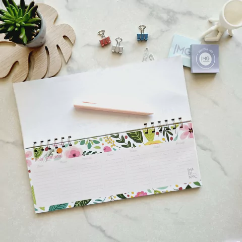 Planner Semanal apaisado Flowers - comprar online