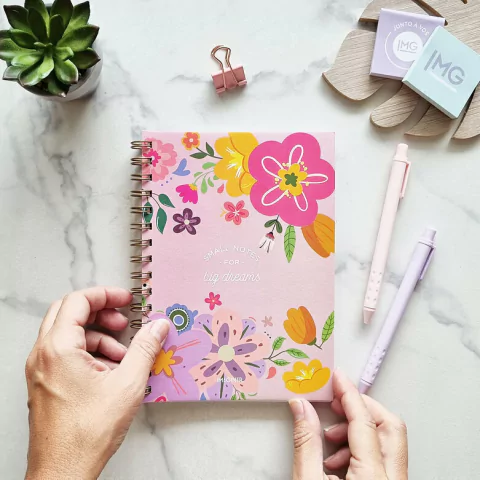 Libreta A5 Espiralada Pink Flowers - comprar online