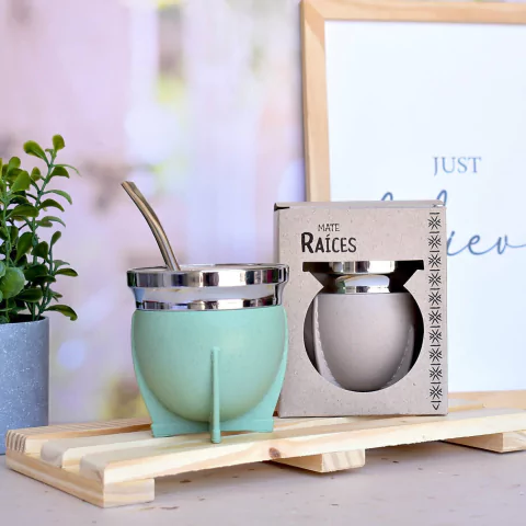 Mate Raices con bombilla y caja - comprar online
