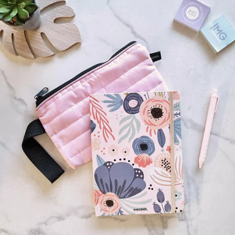 Kit Mis Notas Pink Flowers (Libreta A5 +Sobre Nube) - comprar online