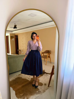 Camisa Transpassada Enlace Lavanda Antigo na internet