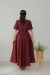 Vestido Transpassado Sementeira Burgundy - Quiprocó Rouparia | Moda feminina autoral e modesta