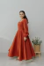 Vestido Midi De Linho Gerânio Terracota na internet