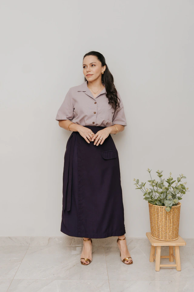 Camisa Campônia Lavanda Antigo - Quiprocó Rouparia | Moda feminina autoral e modesta