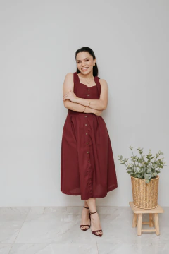 Imagem do Vestido Midi Bucólico Burgundy