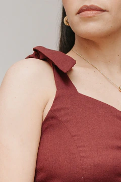 Vestido Midi Bucólico Burgundy