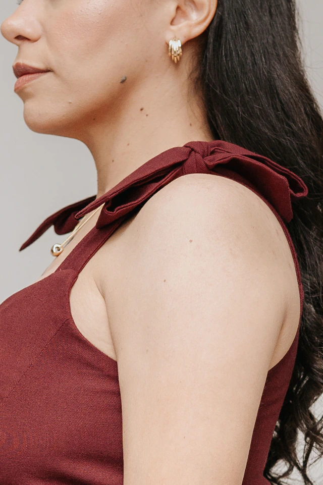 Imagem do Vestido Midi Bucólico Burgundy