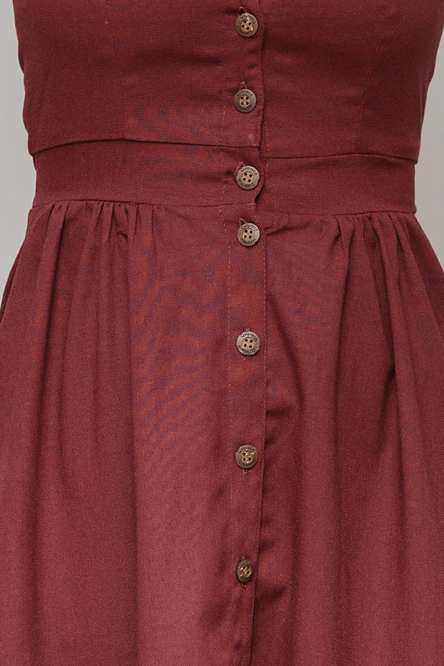Vestido Midi Bucólico Burgundy - loja online