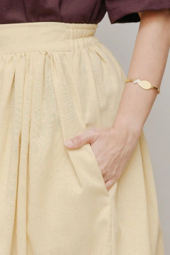 Saia Cervo Midi Amarelo Manteiga