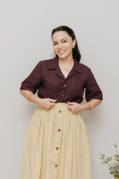 Saia Cervo Midi Amarelo Manteiga - loja online
