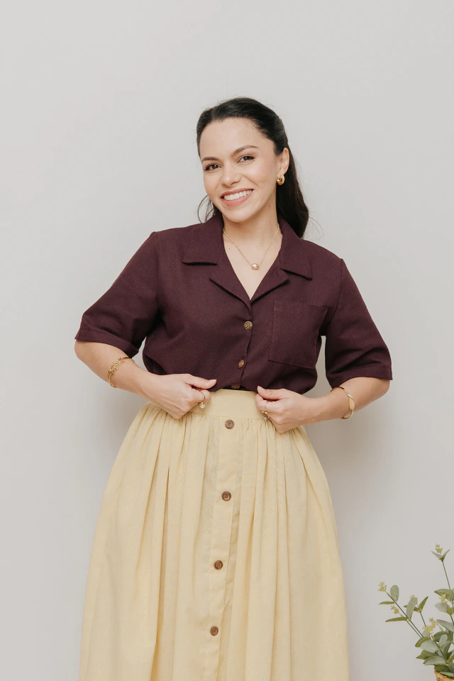 Saia Cervo Midi Amarelo Manteiga - loja online