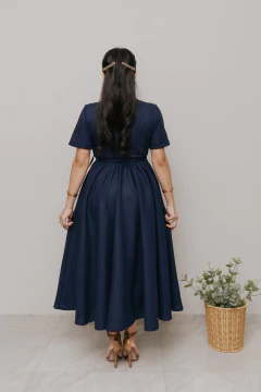 Vestido Transpassado Sementeira Marinho - loja online