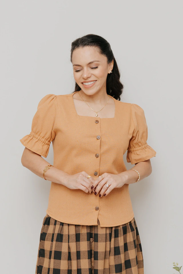Camisa Erva Trigal Mostarda Antigo - comprar online