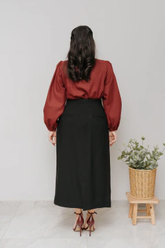 Camisa Transpassada Enlace Burgundy