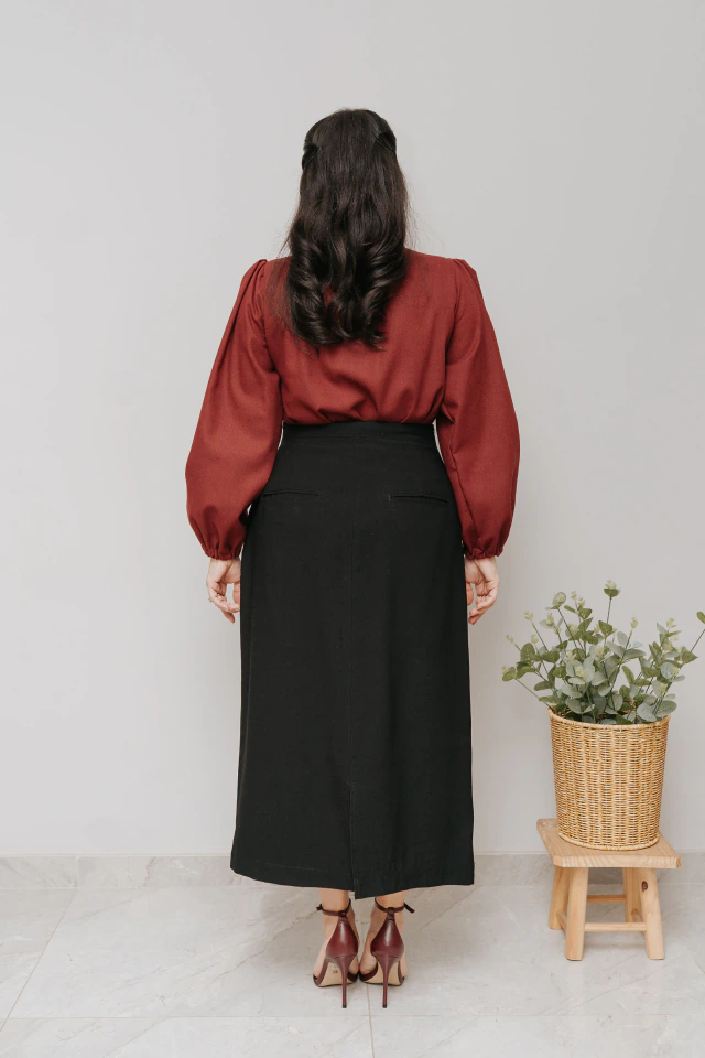 Camisa Transpassada Enlace Burgundy