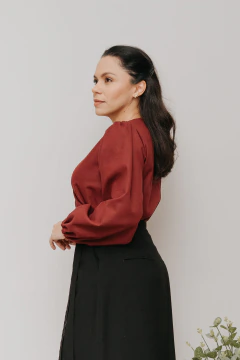 Camisa Transpassada Enlace Burgundy - loja online