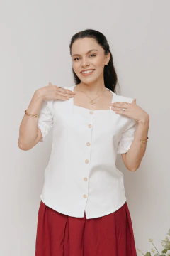 Camisa Erva Trigal Off White - Quiprocó Rouparia | Moda feminina autoral e modesta
