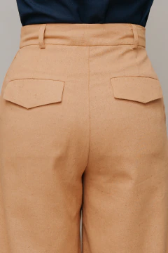 Calça Alfaiataria de Linho Lumina Mostarda Antigo - comprar online