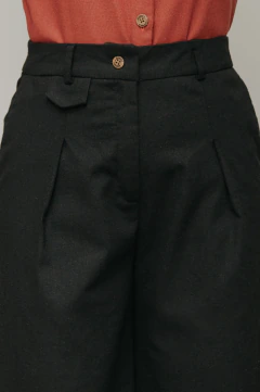 Calça Alfaiataria de Linho Lumina Preta - loja online