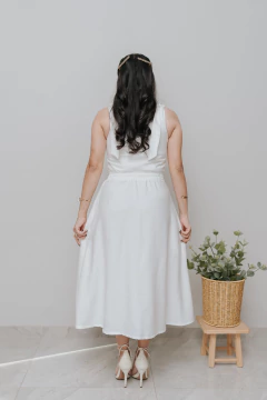Vestido Midi Bucólico Off White - Quiprocó Rouparia | Moda feminina autoral e modesta