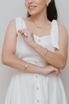 Vestido Midi Bucólico Off White - loja online