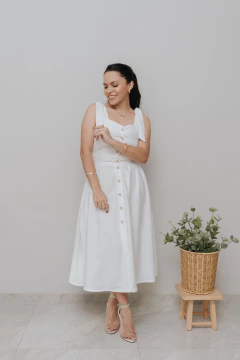 Vestido Midi Bucólico Off White na internet