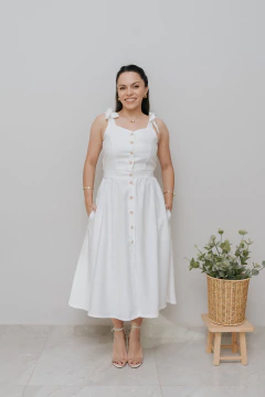 Vestido Midi Bucólico Off White na internet
