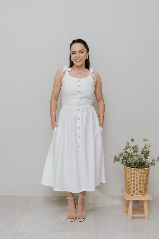 Vestido Midi Bucólico Off White na internet