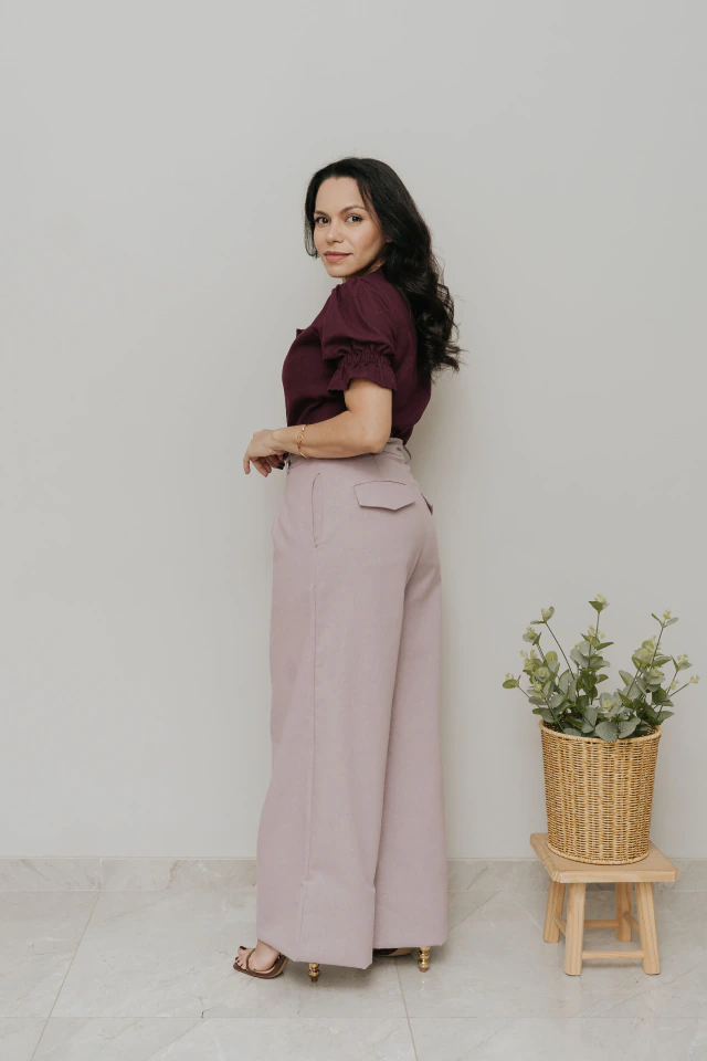 Calça Alfaiataria de Linho Lumina Lavanda Antigo - loja online
