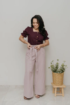 Calça Alfaiataria de Linho Lumina Lavanda Antigo - Quiprocó Rouparia | Moda feminina autoral e modesta