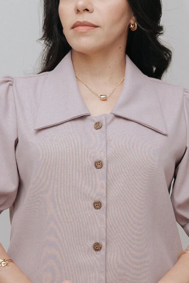 Camisa Ambrosia Lavanda Antigo - Quiprocó Rouparia | Moda feminina autoral e modesta
