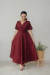 Vestido Transpassado Sementeira Burgundy - Quiprocó Rouparia | Moda feminina autoral e modesta