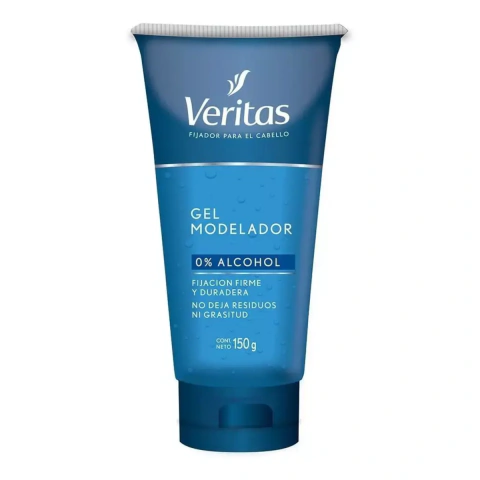 Veritas Fijador para el Cabello Gel Modelador de 150 g, fijación firme, sin alcohol, envase azul