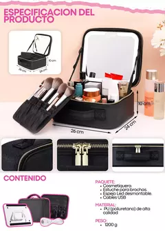 BOLSO ORGANIZADOR MAQUILLAJE ESPEJO LED en internet
