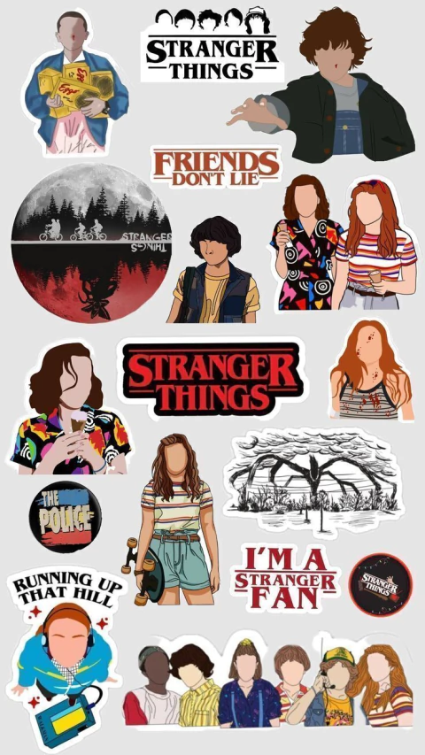 Cartela de Adesivos Literários (A5) – Stranger things