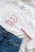 Camiseta bordada off white mon coeur na internet