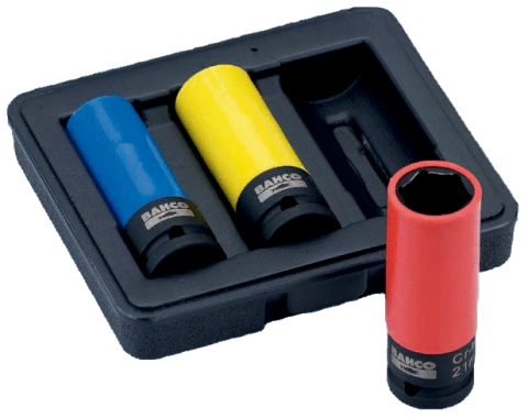 JUEGO DE BOCALLAVES DE IMPACTO PARA LLANTAS CON CUADRADO 1/2" (3 PIEZAS) BAHCO BWSS12P3