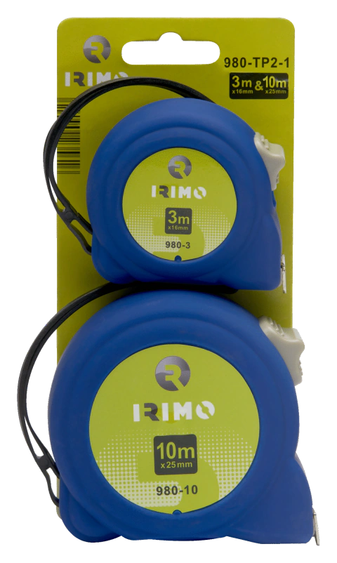 SET DE DOS CINTAS MÉTRICAS (3 M × 16 MM Y 10 M × 25 MM) IRIMO 980-TP2-1