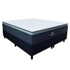 Cama Box Casal Queen Colchão Molas Ensacadas Pillow Top Maximus 158x198x67cm Cinza / Preto - Suporta até 120Kg por