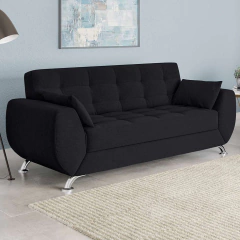Sofá 3 Lugares Larissa Suede Preto na internet