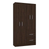Guarda Roupa Solteiro Milão 4 Portas Chocolate Poquema