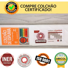 Colchão Casal Espuma D33 A Vácuo Ortopédica Certificada 138x188x17cm - - MbOutlet